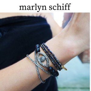 Marlyn Schiff Black Diamond Pave Evil Eye Bracelet
